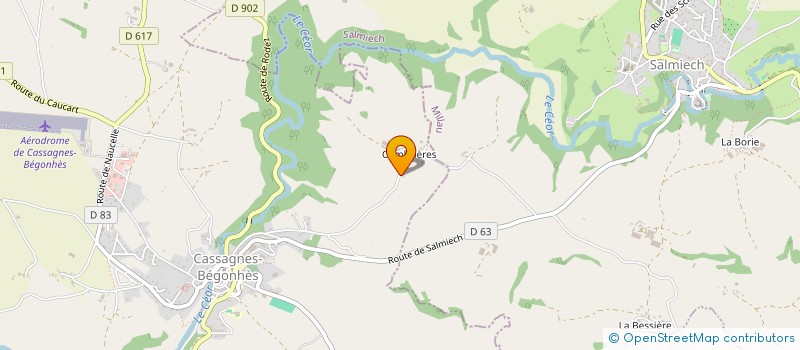 localisation de l'entreprise GAEC DE COMBRIERES  CASSAGNES-BEGONHES