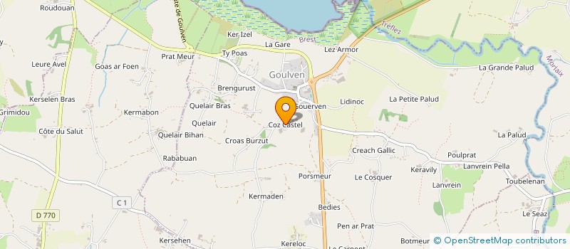 localisation de l'entreprise GAEC DE COZ CASTEL à GOULVEN