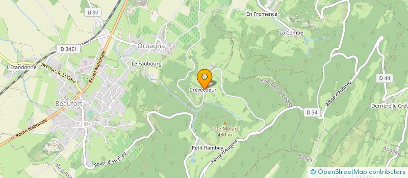 localisation de l'entreprise GAEC DE CREVE COEUR  BEAUFORT-ORBAGNA