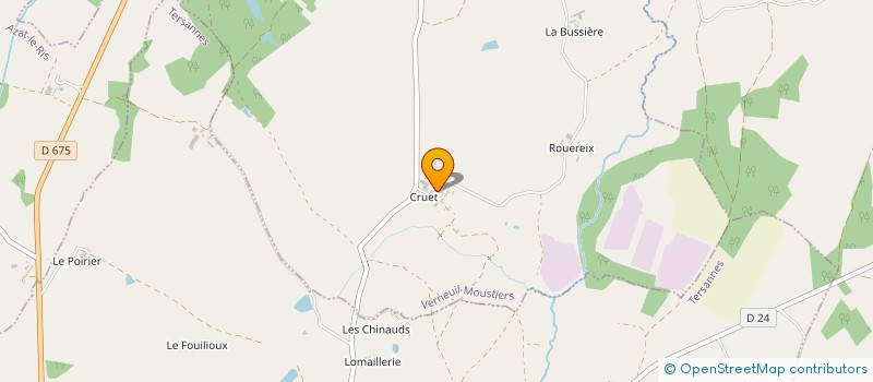 localisation de l'entreprise GAEC DE CRUET à VERNEUIL-MOUSTIERS