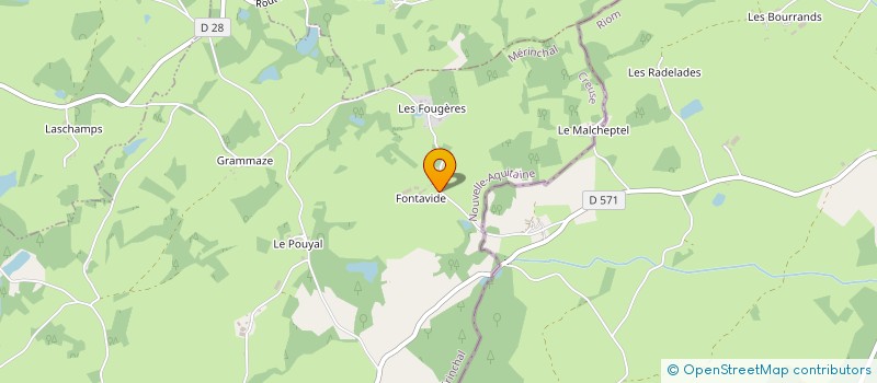 localisation de l'entreprise GAEC DE FONTAVIDE  MERINCHAL