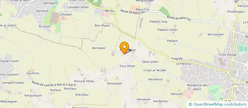 localisation de l'entreprise GAEC DE FOZ NEVEZ  LANNILIS