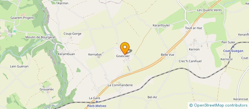 localisation de l'entreprise GAEC DE GOASCAER à PONT-MELVEZ