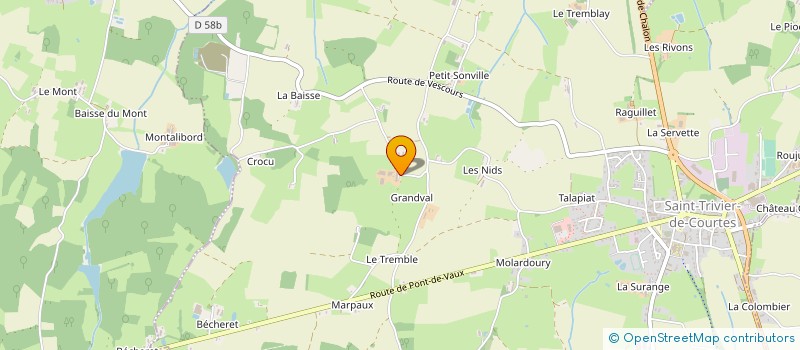 localisation de l'entreprise GAEC DE GRANDVAL à SAINT-TRIVIER-DE-COURTES