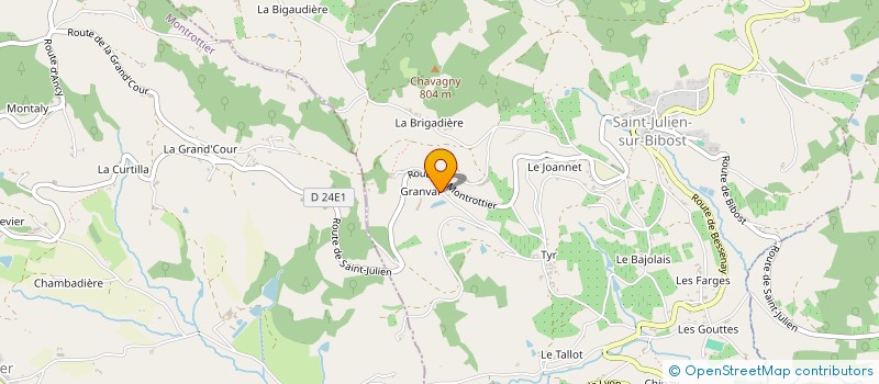localisation de l'entreprise GAEC DE GRANDVAL à SAINT-JULIEN-SUR-BIBOST