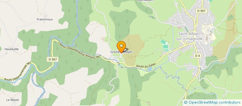 localisation de l'entreprise GAEC DE GRAZIERES  SAINT-ALBAN-SUR-LIMAGNOLE