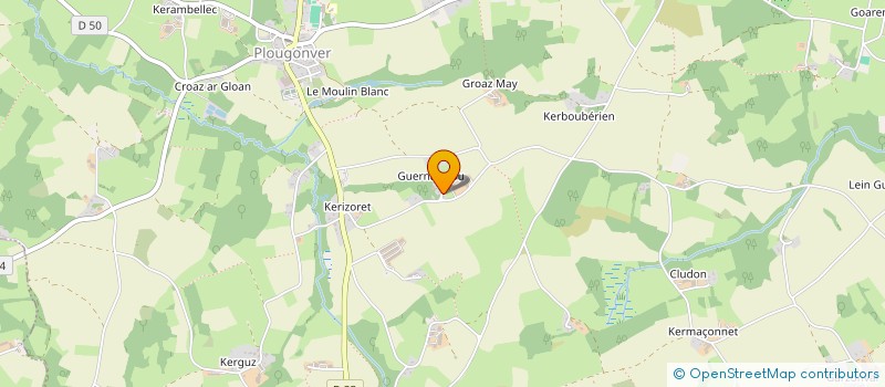 localisation de l'entreprise GAEC DE GUERNAVALOU à PLOUGONVER