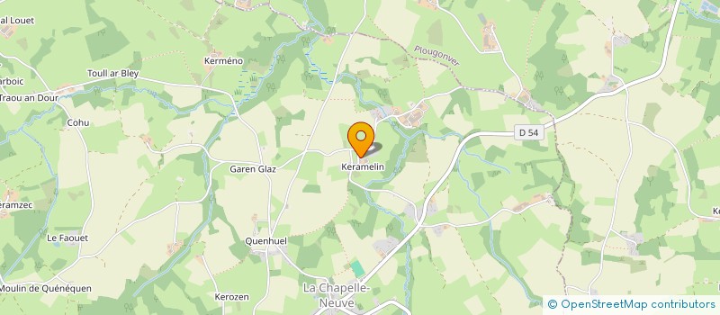 localisation de l'entreprise GAEC DE KERAMELIN à LA CHAPELLE-NEUVE