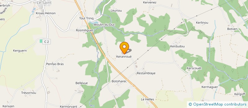 localisation de l'entreprise GAEC DE KERANROUE à LE FAOUET