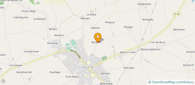 localisation de l'entreprise GAEC DE KERAUTER à CLEGUEREC