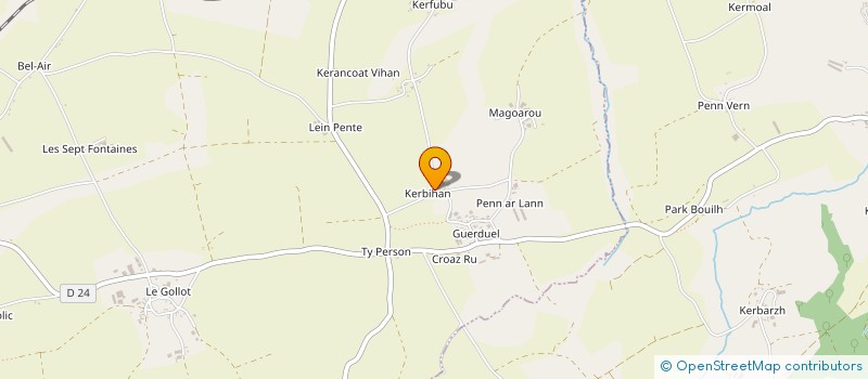 localisation de l'entreprise GAEC DE KERBIHAN à PONT-MELVEZ