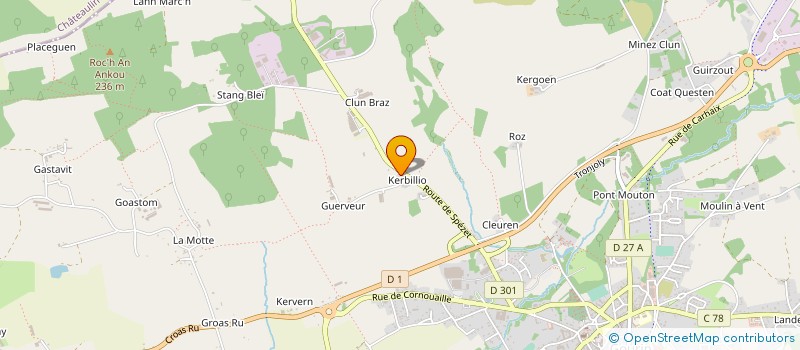 localisation de l'entreprise GAEC DE KERBILLIO à GOURIN
