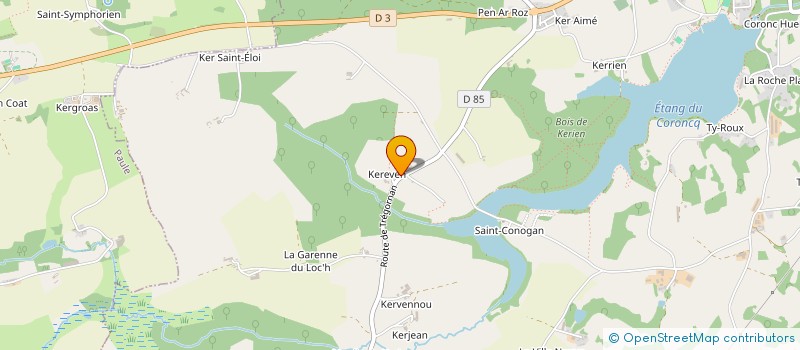 localisation de l'entreprise GAEC DE KERCORENTIN à ROSTRENEN
