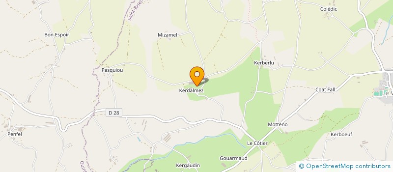 localisation de l'entreprise GAEC DE KERDALMEZ à LE VIEUX-BOURG