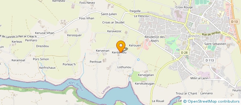 localisation de l'entreprise GAEC DE KERDANIOU à LANNILIS