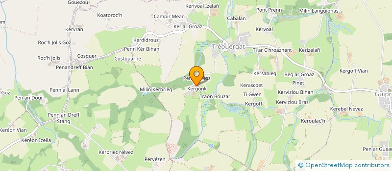 localisation de l'entreprise GAEC DE KERGONC à TREOUERGAT