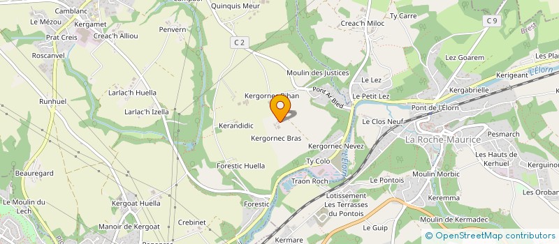 localisation de l'entreprise GAEC DE KERGORNEC à PLOUEDERN