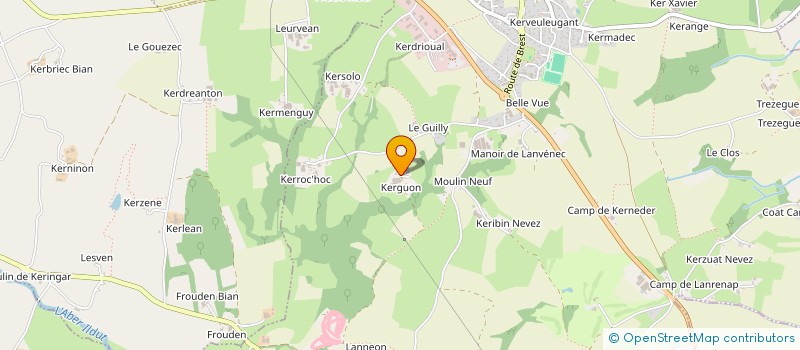 localisation de l'entreprise GAEC DE KERGUON à LANRIVOARE