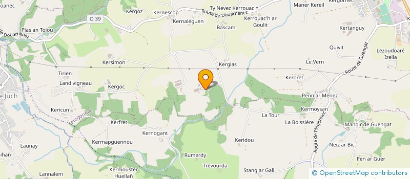 localisation de l'entreprise GAEC DE KERHERVEN  PLOGONNEC