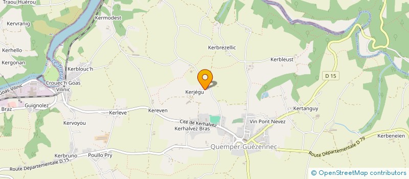 localisation de l'entreprise GAEC DE KERJEGU à QUEMPER GUEZENNEC