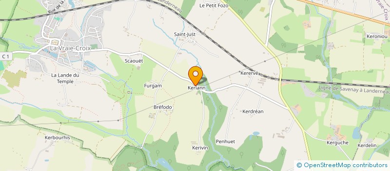localisation de l'entreprise GAEC DE KERLANN à LA VRAIE-CROIX