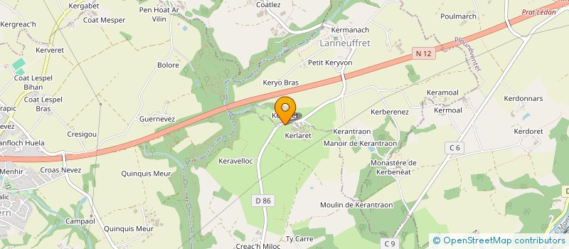 localisation de l'entreprise GAEC DE KERLARRET à LANNEUFFRET