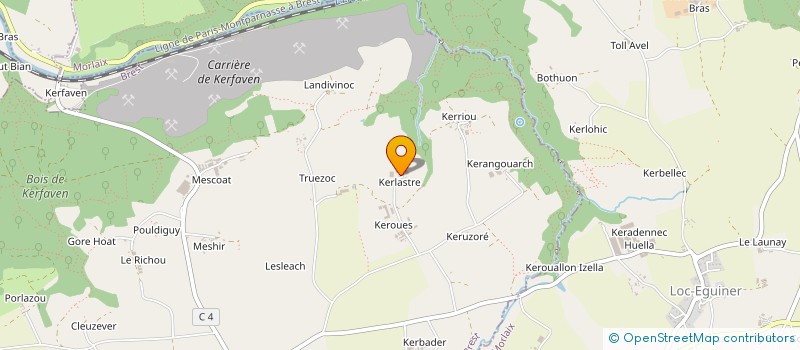 localisation de l'entreprise GAEC DE KERLASTRE  PLOUDIRY