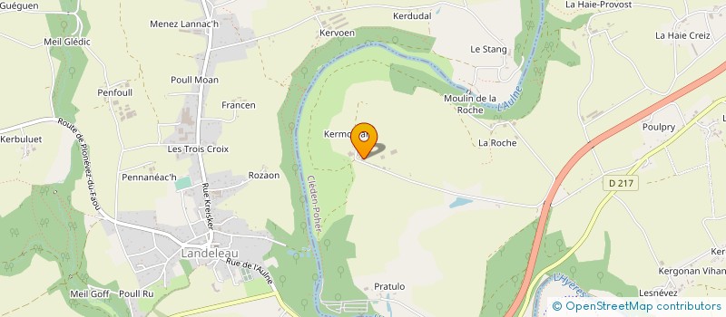 localisation de l'entreprise GAEC DE KERMORVAN à CLEDEN-POHER
