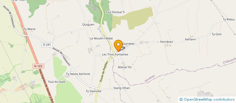 localisation de l'entreprise GAEC DE KERNEVEZ  GOUEZEC