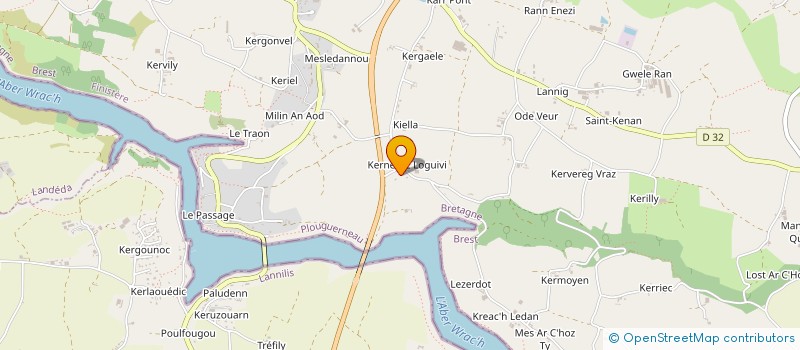 localisation de l'entreprise GAEC DE KERNEVEZ LOGUIVI à PLOUGUERNEAU