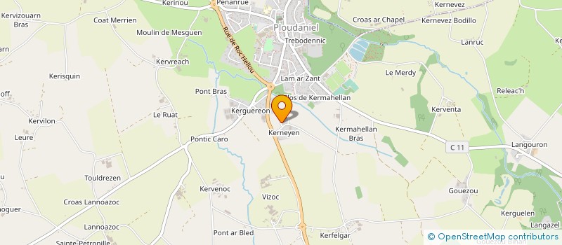 localisation de l'entreprise GAEC DE KERNEYEN à PLOUDANIEL