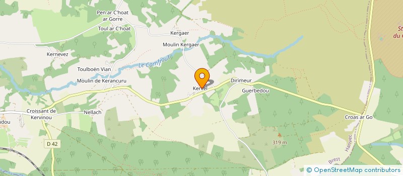 localisation de l'entreprise GAEC DE KERVEL à HANVEC