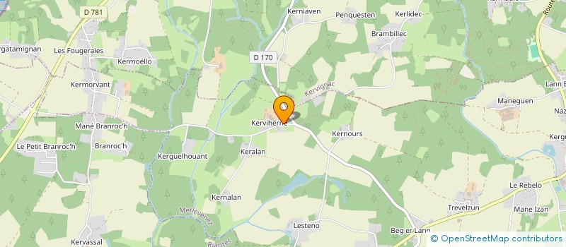 localisation de l'entreprise GAEC DE KERVIHERNE à MERLEVENEZ