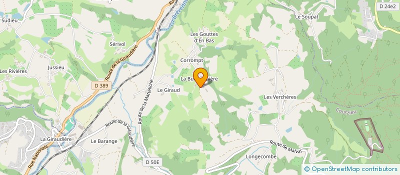 localisation de l'entreprise GAEC DE L'AUBRAC à COURZIEU