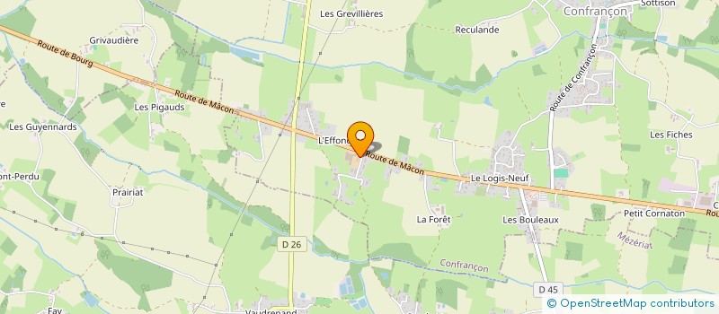 localisation de l'entreprise GAEC DE L'EFFONDRAS  CONFRANCON