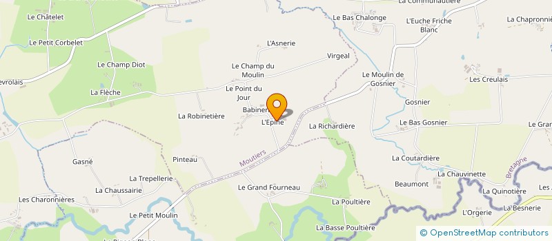 localisation de l'entreprise GAEC DE L'EPINE à MOUTIERS