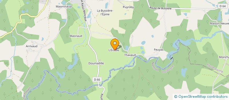 localisation de l'entreprise GAEC DE L'ERODIE à BUSSIERE-GALANT