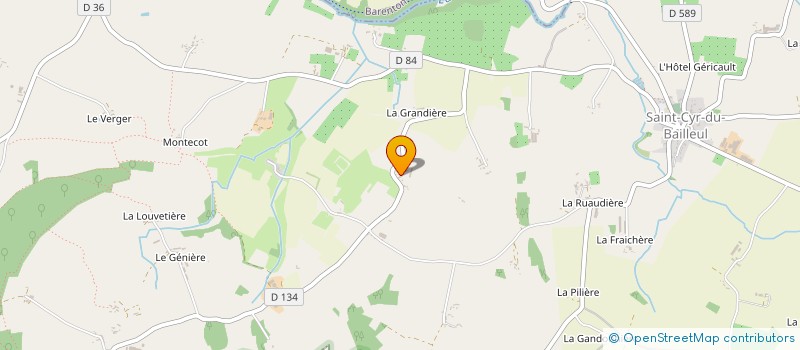 localisation de l'entreprise GAEC DE L'HERBE VERTE à SAINT-CYR-DU-BAILLEUL