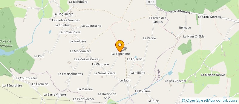 localisation de l'entreprise GAEC DE LA BLOHINIERE à ARGENTRE-DU-PLESSIS