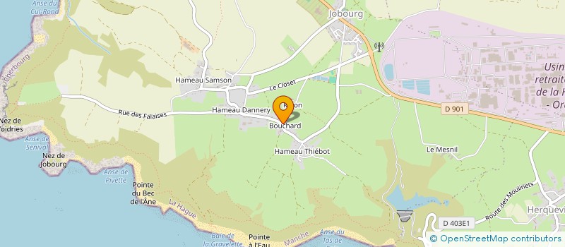 localisation de l'entreprise GAEC DE LA BOURDONNIERE à LA HAGUE