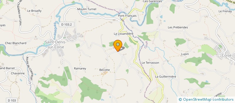 localisation de l'entreprise GAEC DE LA CAVE à SAINT-DENIS-SUR-COISE