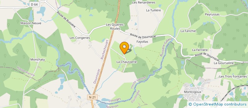 localisation de l'entreprise GAEC DE LA CHAUSSERIE à BUSSIERE-GALANT