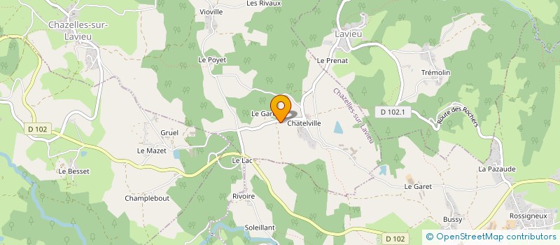 localisation de l'entreprise GAEC DE LA COMBE à CHAZELLES-SUR-LAVIEU