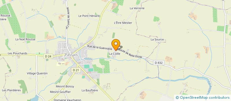 localisation de l'entreprise GAEC DE LA FERME DES CHATAIGNIERS à PASSAIS VILLAGES