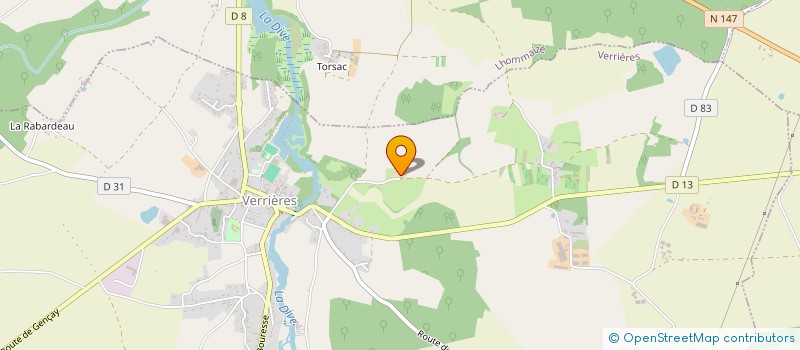 localisation de l'entreprise GAEC DE LA FERME DU RABARDEAU  VERRIERES