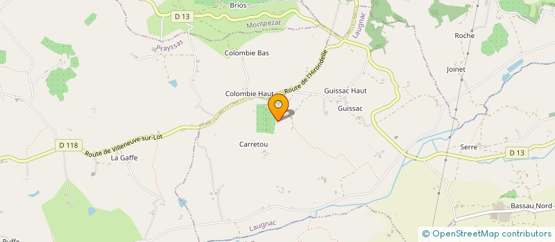 localisation de l'entreprise GAEC DE LA FOURCADE  PRAYSSAS