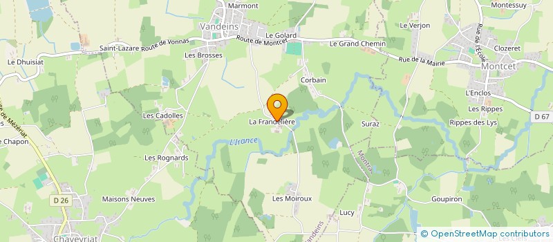 localisation de l'entreprise GAEC DE LA FRANDELIERE à MEZERIAT