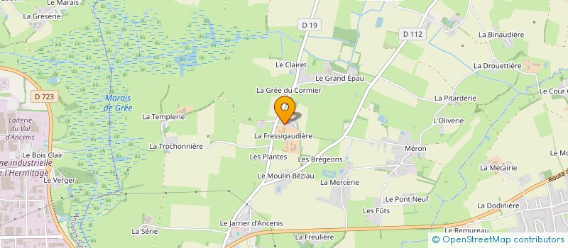 localisation de l'entreprise GAEC DE LA FRESSIGAUDIERE à VAIR-SUR-LOIRE