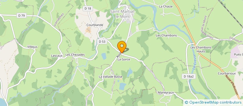 localisation de l'entreprise GAEC DE LA GORCE à SAINT-MARTIAL-LE-MONT
