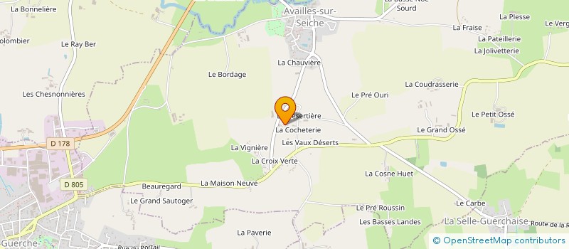 localisation de l'entreprise GAEC DE LA GRANDINAIS à AVAILLES-SUR-SEICHE